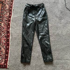 Peter Som Faux Leather Tie Waist Pants